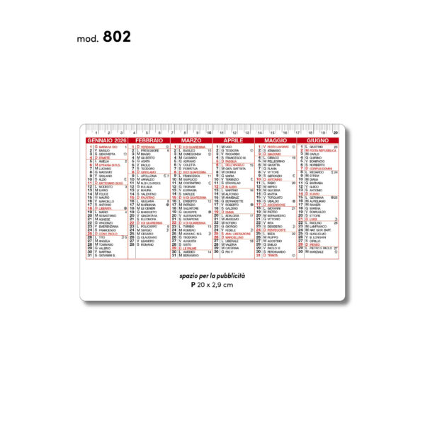 Calendari 2026 SEMESTRINI e SEMESTRONI