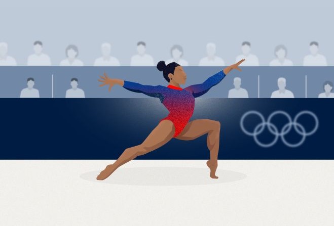 Simone Biles Illustrazione calendario LOGO 2026