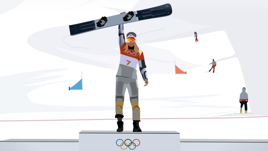 Ester Ledecká illustrazione olimpiadi 