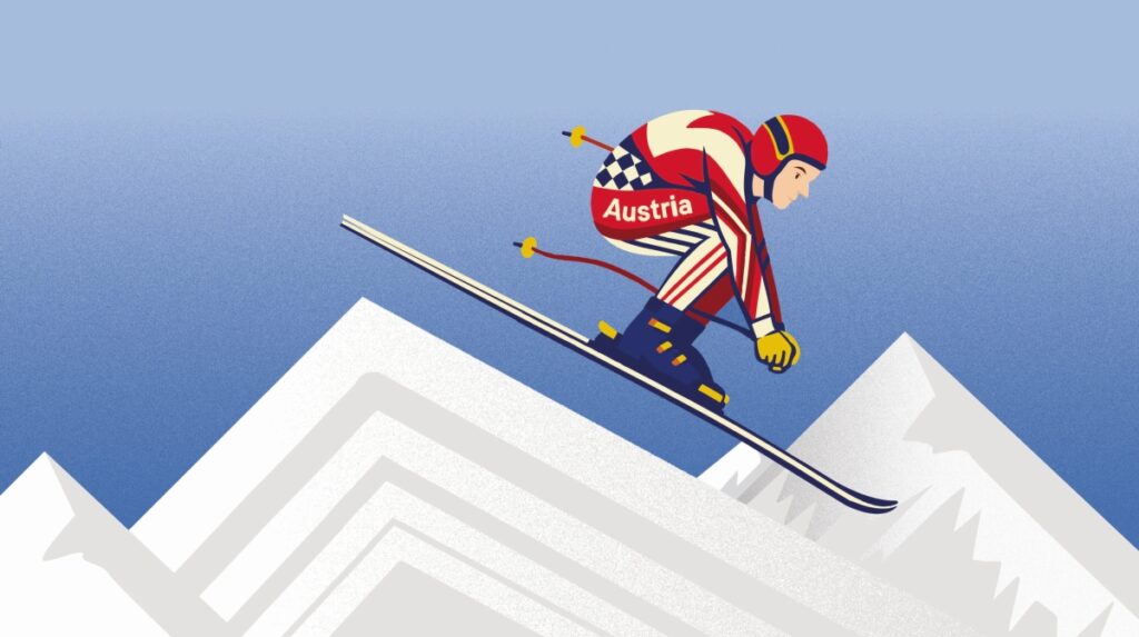 Hermann Maier olimpic game Nagano 1998 illustration